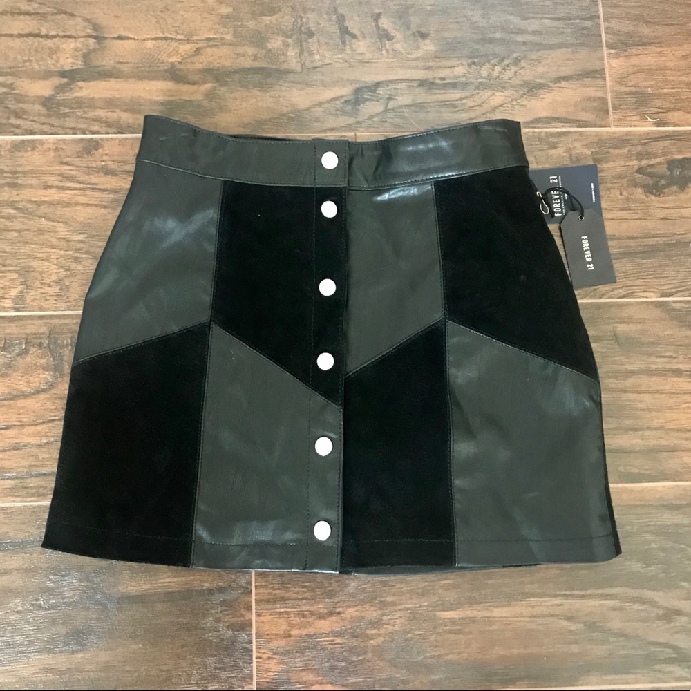 Black Faux Leather Skirt